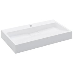 vidaXL Pesuallas 80x46x11 cm mineraali-/marmorivalu valkoinen hinta ja tiedot | Pesualtaat | hobbyhall.fi