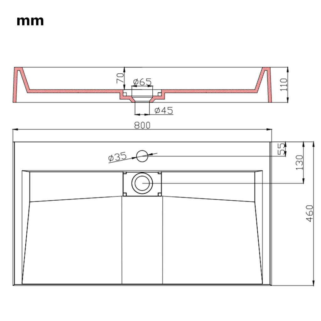 vidaXL Pesuallas 80x46x11 cm mineraali-/marmorivalu valkoinen hinta ja tiedot | Pesualtaat | hobbyhall.fi