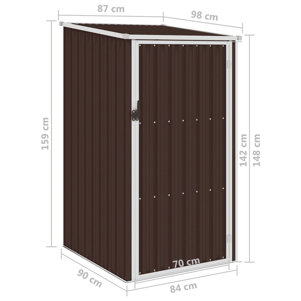 vidaXL Puutarhavaja ruskea 87x98x159 cm galvanoitu teräs hinta ja tiedot | Piharakennukset | hobbyhall.fi