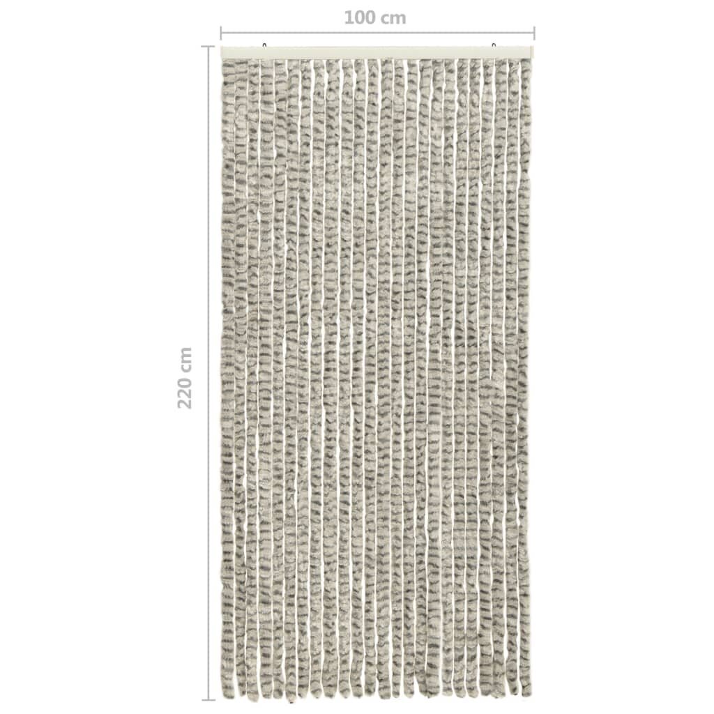 vidaXL Hyönteisverho vaalean- ja tummanharmaa 100x220 cm Chenille hinta ja tiedot | Hyttysverkot | hobbyhall.fi