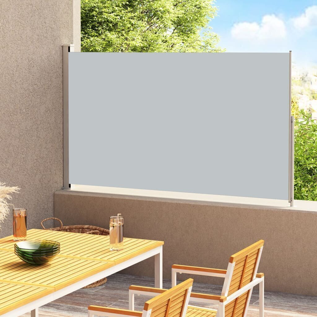 vidaXL Sisäänvedettävä terassin sivumarkiisi 200x300 cm harmaa hinta ja tiedot | Aurinkovarjot ja markiisit | hobbyhall.fi