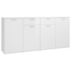 vidaXL Senkki korkeakiilto valkoinen 160x36x75 cm lastulevy hinta ja tiedot | Olohuoneen kaapit ja lipastot | hobbyhall.fi