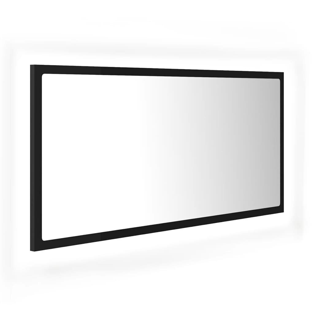 vidaXL LED-kylpyhuonepeili musta 90x8,5x37 cm akryyli hinta ja tiedot | Kylpyhuonepeilit | hobbyhall.fi