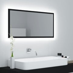 vidaXL LED-kylpyhuonepeili musta 90x8,5x37 cm akryyli hinta ja tiedot | Kylpyhuonepeilit | hobbyhall.fi