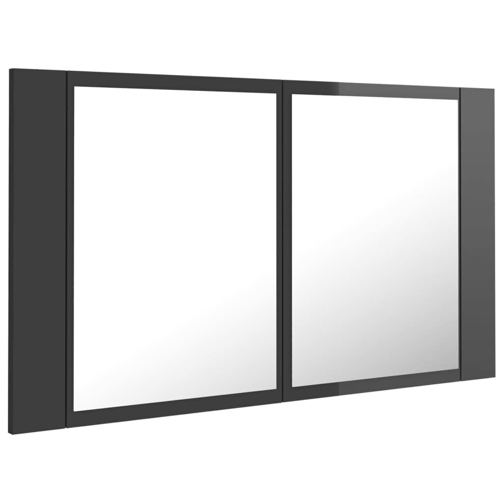 vidaXL Kylpyhuoneen LED peilikaappi korkeak. harm. 80x12x45 cm akryyli hinta ja tiedot | Kylpyhuonekaapit | hobbyhall.fi