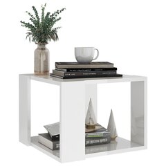 vidaXL Sohvapöytä korkeakiilto valkoinen 40x40x30 cm tekninen puu hinta ja tiedot | Sohvapöydät | hobbyhall.fi