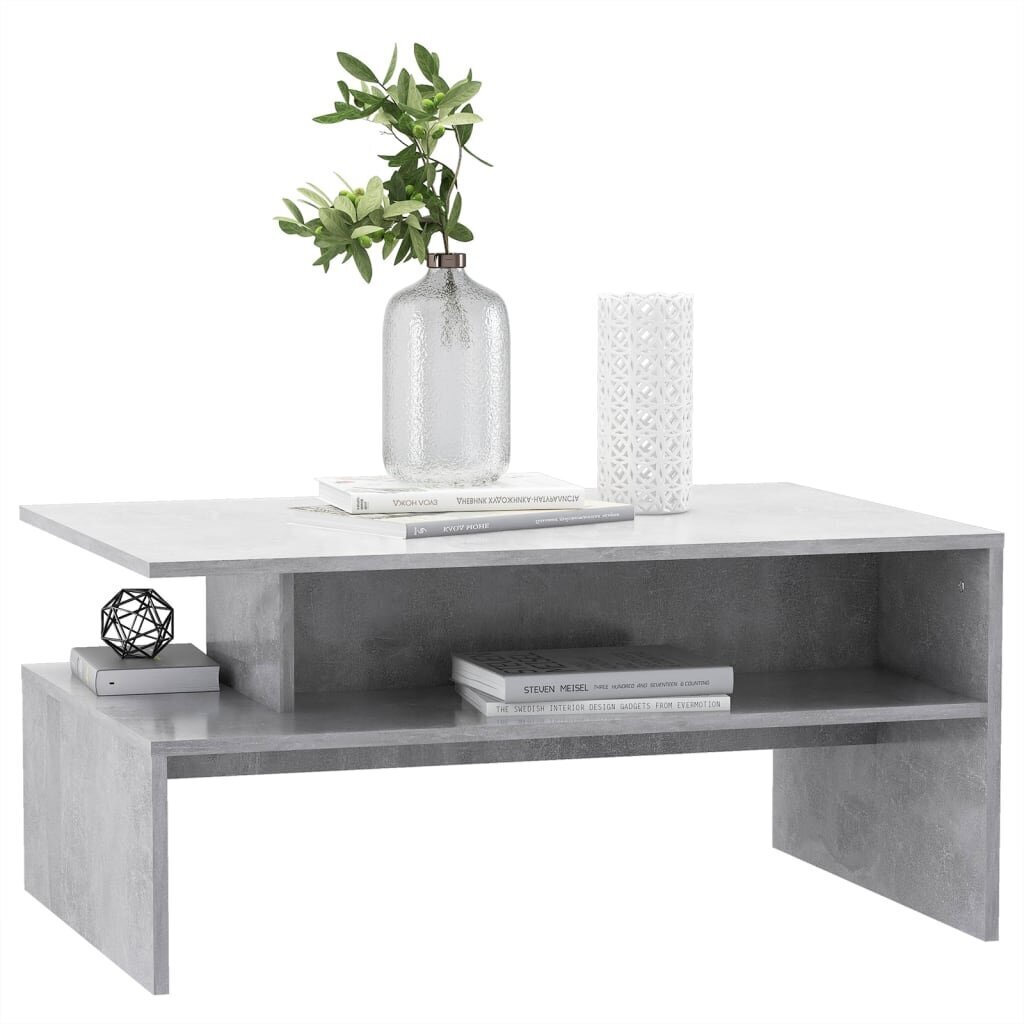 vidaXL Sohvapöytä betoninharmaa 90x60x42,5 cm lastulevy hinta ja tiedot | Sohvapöydät | hobbyhall.fi