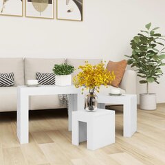 vidaXL Sarjasohvapöydät 3 kpl valkoinen lastulevy hinta ja tiedot | Sohvapöydät | hobbyhall.fi