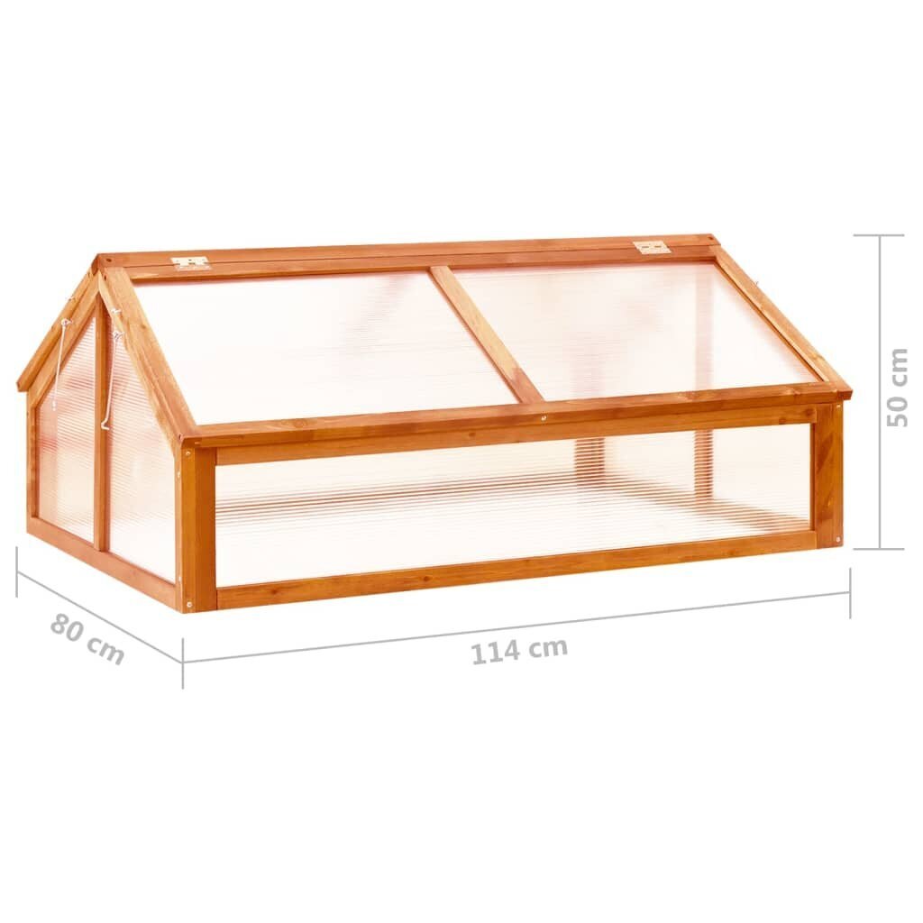 vidaXL Kasvihuone ruskea 114x80x50 cm kuusi hinta ja tiedot | Kasvihuoneet | hobbyhall.fi