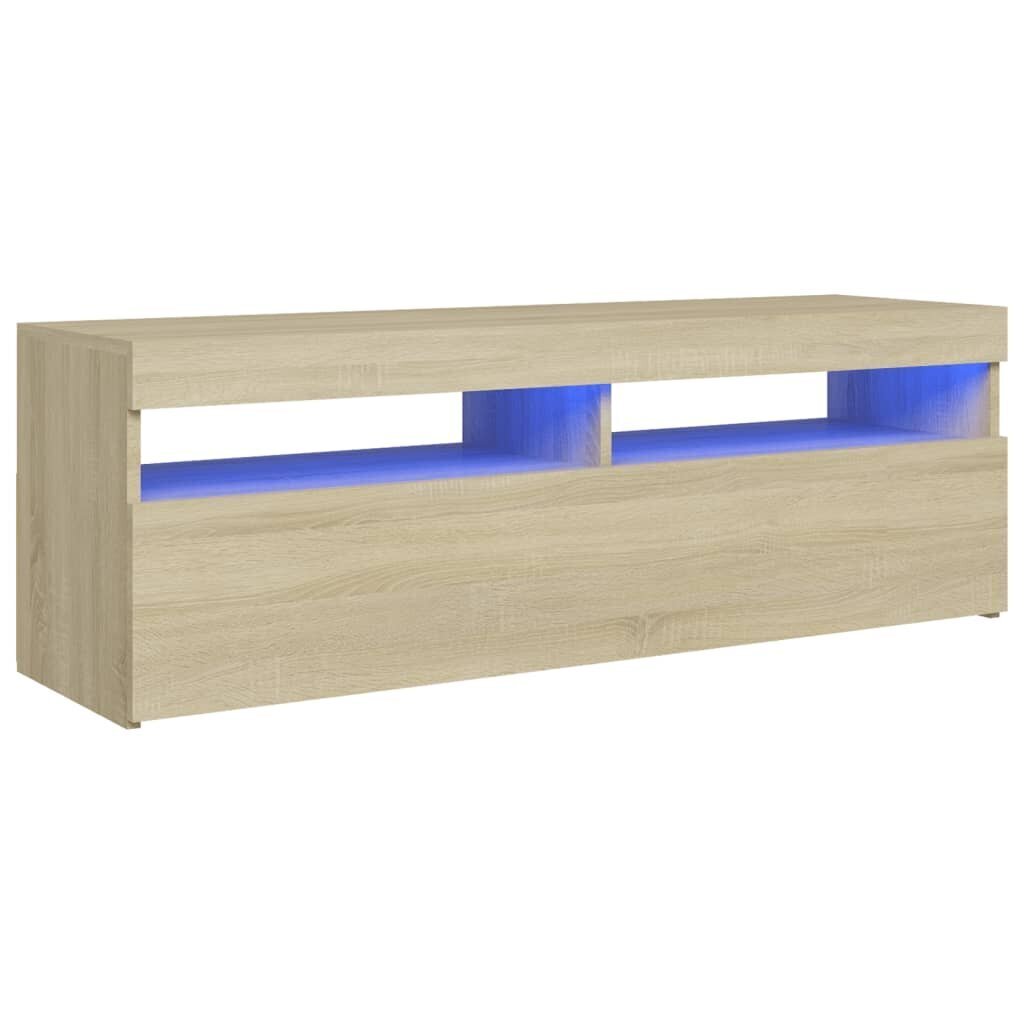 vidaXL TV-taso LED-valoilla Sonoma-tammi 120x35x40 cm hinta ja tiedot | TV-tasot | hobbyhall.fi