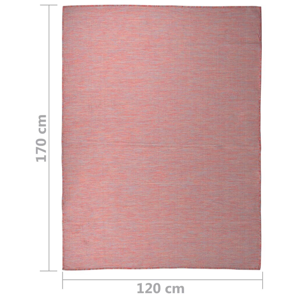 vidaXL Ulkomatto Flatweave 120x170 cm punainen hinta ja tiedot | Isot matot | hobbyhall.fi