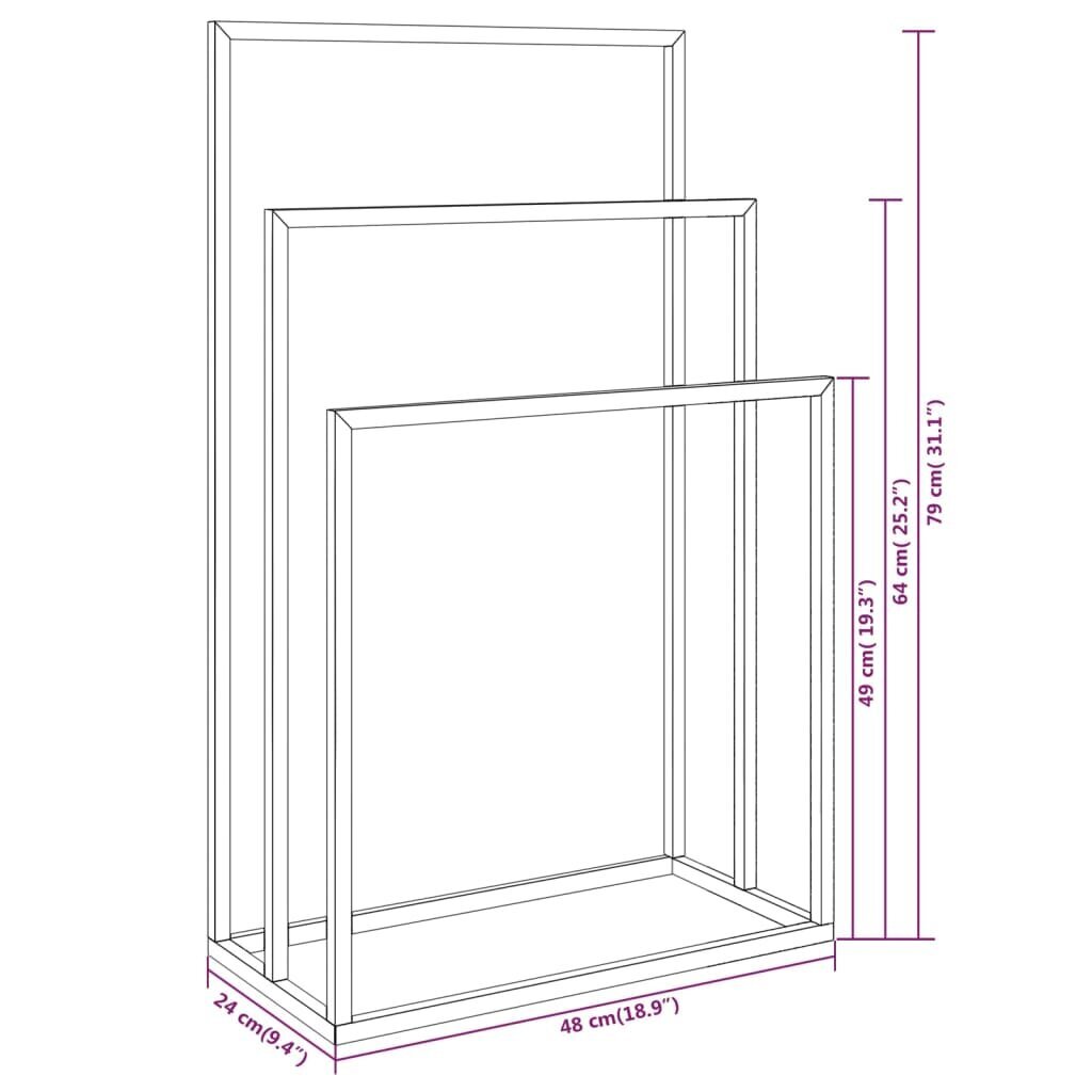 vidaXL Vapaasti seisova pyyheteline kultainen 48x24x79 cm rauta hinta ja tiedot | Kylpyhuoneen sisustus | hobbyhall.fi