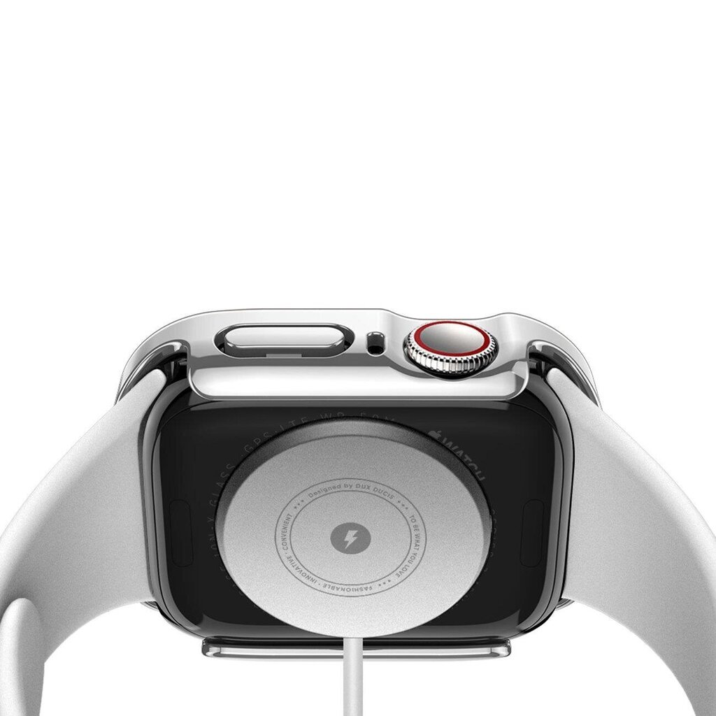 Suojalasi / kotelo Dux Ducis Hamo Apple Watch 44mm hopea hinta ja tiedot | Älykellojen ja aktiivisuusrannekkeiden lisätarvikkeet | hobbyhall.fi