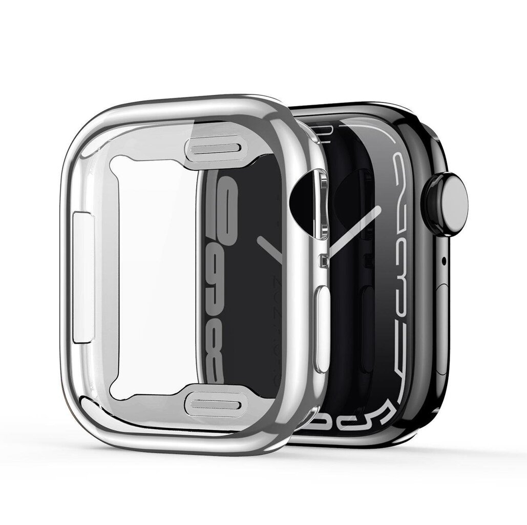 TPU Suojalasi / kotelo Dux Ducis Samo Apple Watch 44mm hopea hinta ja tiedot | Älykellojen ja aktiivisuusrannekkeiden lisätarvikkeet | hobbyhall.fi