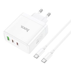 Laturi Hoco N30 PD65W 2xType-C/1xUSB-A + Type-C Kaapeli 1.0 m valkoinen hinta ja tiedot | Hoco Puhelimet, älylaitteet ja kamerat | hobbyhall.fi