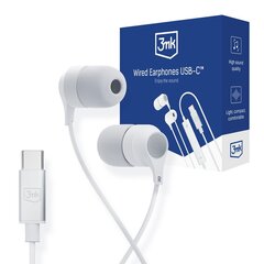 Kuulokkeet 3mk Wipunainen Earphones USB-C valkoinen hinta ja tiedot | 3MK Tietokoneet ja pelaaminen | hobbyhall.fi