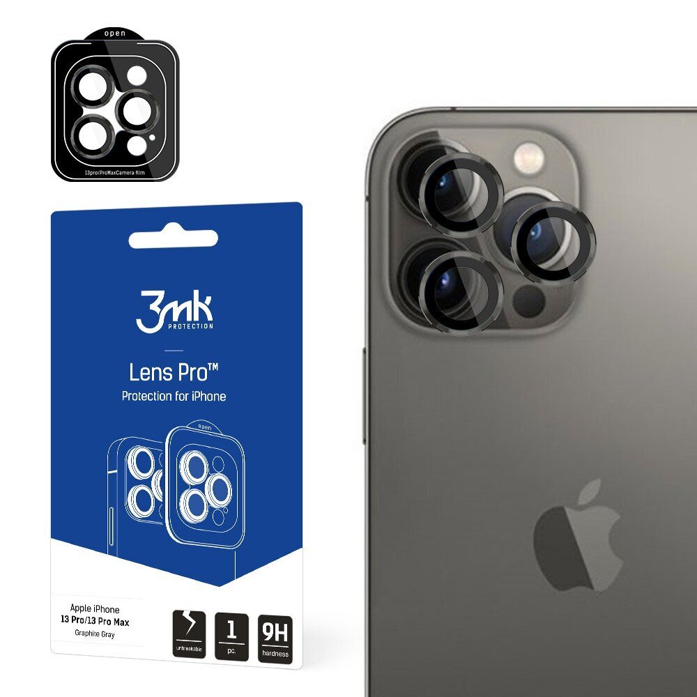 Kameran suojalasi 3mk Lens Pro Apple iPhone 15 Plus musta hinta ja tiedot | Näytönsuojakalvot ja -lasit | hobbyhall.fi