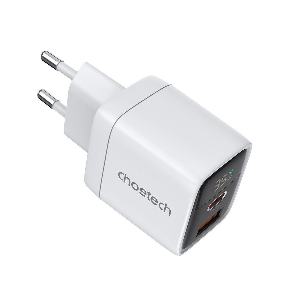 Laturi Choetech PD6052 USB-C/USB-A PD35W GaN valkoinen hinta ja tiedot | Puhelimen laturit | hobbyhall.fi