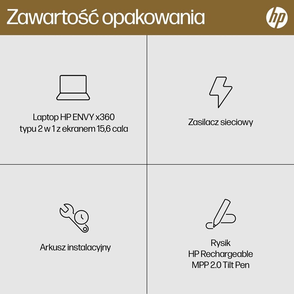 HP ENVY x360 15-fh0006nw 15,6" AMD Ryzen 5 7530U 16 GB LPDDR4x-SDRAM 512 GB SSD Wi-Fi 6E Windows 11 Home hinta ja tiedot | Kannettavat tietokoneet | hobbyhall.fi