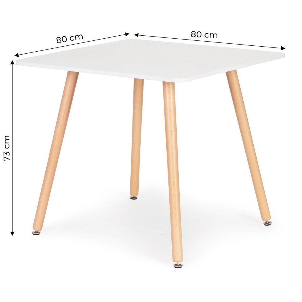 Moderni neliön muotoinen puinen pöytä, 80 x 80 cm hinta ja tiedot | Ruokapöydät | hobbyhall.fi