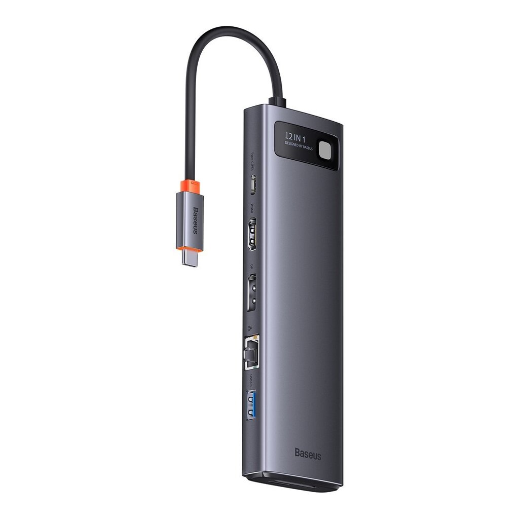 Baseus Metal Gleam HUB USB Type C HDMI / DP / USB Type C / minijack 3.5mm / RJ45 / SD (WKWG020213) hinta ja tiedot | Adapterit | hobbyhall.fi
