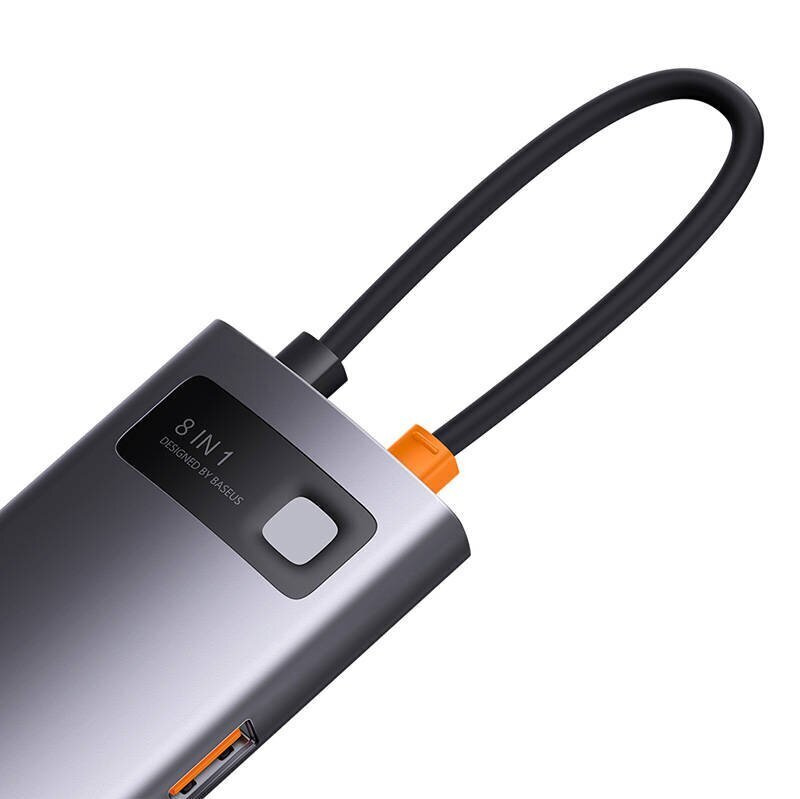 8in1 Baseus StarJoy Series, USB-C to 3x USB 3.1 + HDMI + USB-C PD + RJ45 + microSD|SD hinta ja tiedot | Adapterit | hobbyhall.fi