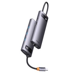 6in1 Baseus StarJoy Series, USB-C to 3x USB 3.0 + HDMI + USB-C PD + RJ45 hinta ja tiedot | Adapterit | hobbyhall.fi