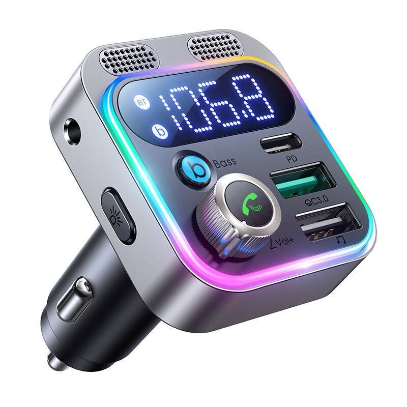 FM-modulaattori Joyroom JR-CL16 USB-C/2xUSB-A 48W musta hinta ja tiedot | FM-lähettimet ja -sovittimet | hobbyhall.fi