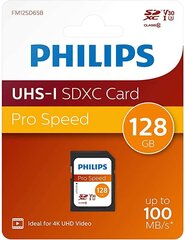 Philips SDXC 128GB Class 10 UHS-I U3 V30 A1 hinta ja tiedot | Philips Matkapuhelimet ja tarvikkeet | hobbyhall.fi