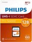 Philips SDXC 128GB Class 10 UHS-I U3 V30 A1 hinta ja tiedot | Puhelimen muistikortit | hobbyhall.fi