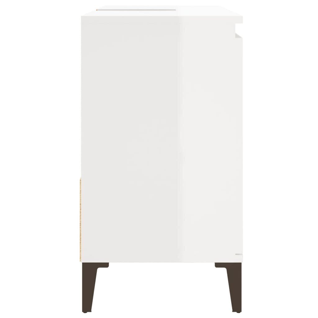 vidaXL Kylpyhuoneen kaappi korkeakiilto valk. 65x33x60 cm hinta ja tiedot | Kylpyhuonekaapit | hobbyhall.fi