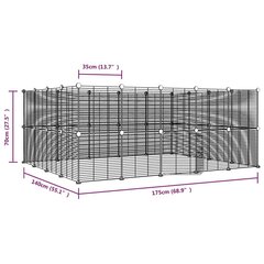 vidaXL 36-paneelinen lemmikkihäkki ovella, musta 35x35 cm teräs hinta ja tiedot | Pieneläinten häkit ja tarvikkeet | hobbyhall.fi