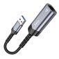 Adapteri Hoco UA26 USB-A kiinni RJ45 (1000 Mbps) harmaa hinta ja tiedot | Adapterit | hobbyhall.fi