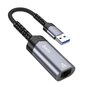 Adapteri Hoco UA26 USB-A kiinni RJ45 (1000 Mbps) harmaa hinta ja tiedot | Adapterit | hobbyhall.fi