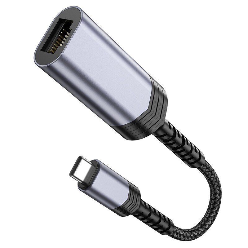 Adapteri Hoco UA26 USB-C kiinni RJ45 (1000 Mbps) harmaa hinta ja tiedot | Adapterit | hobbyhall.fi