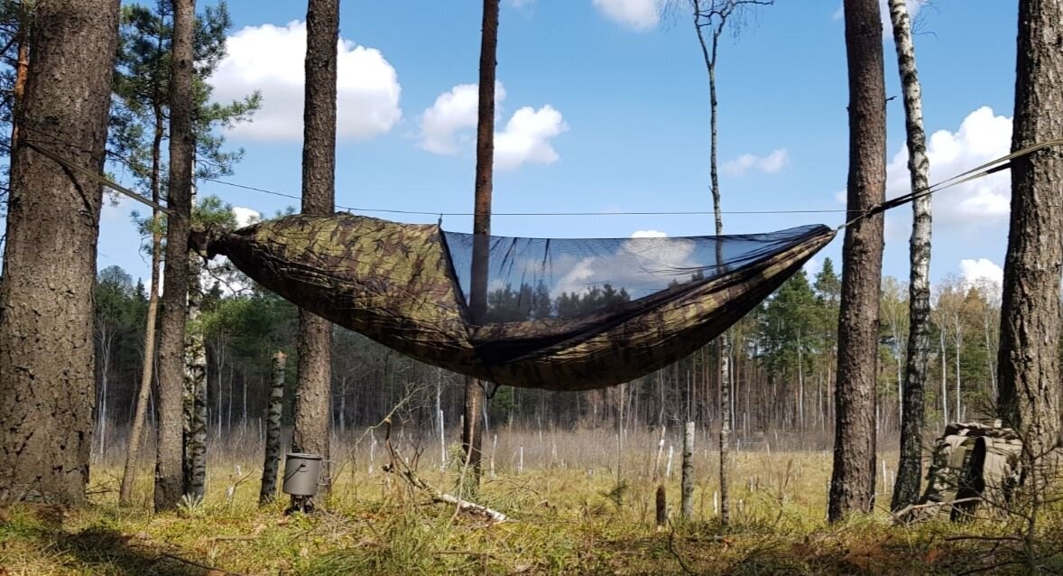 Bushmen Bushbed Pro / Camo + hyönteisverkko 1 mm 0.70kg hinta ja tiedot | Riippumatot | hobbyhall.fi
