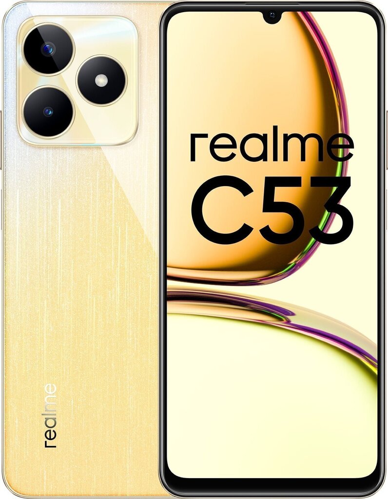 Realme C53 8/256GB DS 4G Champion Gold hinta ja tiedot | Matkapuhelimet | hobbyhall.fi