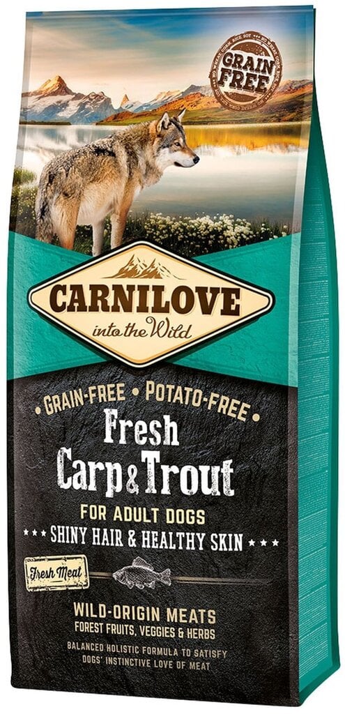 Kuivaruoka koirille Carni Love Fresh Carp & Trout, 12 kg hinta ja tiedot | Koiran kuivaruoka | hobbyhall.fi