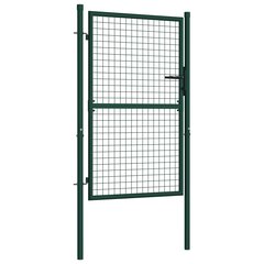 vidaXL Aitaportti teräs 100x125 cm vihreä hinta ja tiedot | Aidat ja tarvikkeet | hobbyhall.fi