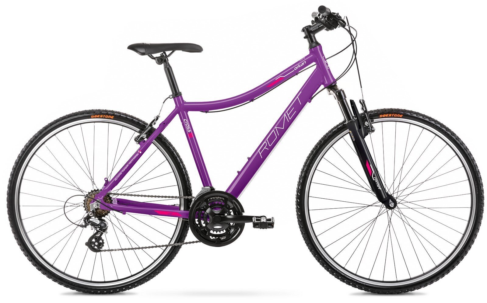 Kaupunkipyörä Romet Orkan 19", violetti hinta ja tiedot | Polkupyörät | hobbyhall.fi