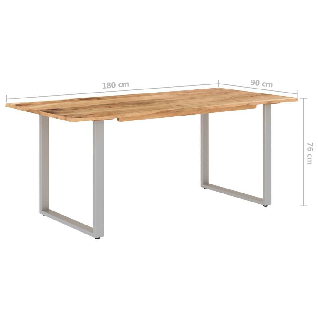 vidaXL Ruokapöytä 180x90x76 cm täysi akaasiapuu hinta ja tiedot | Ruokapöydät | hobbyhall.fi