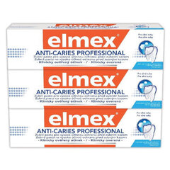 Elmex Hammastahna Anti Caries Professional Trio, 3 x 75 ml hinta ja tiedot | Suuhygienia | hobbyhall.fi