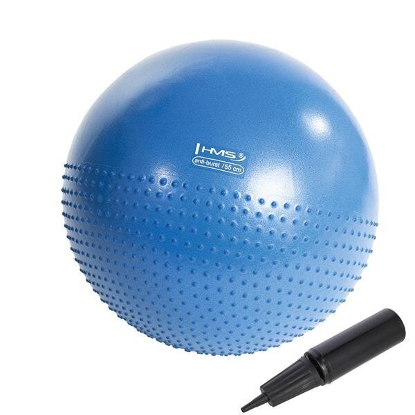 Voimistelupallo HMS YB03N Gym Ball 55 cm, sininen hinta ja tiedot | Voimistelupallot | hobbyhall.fi