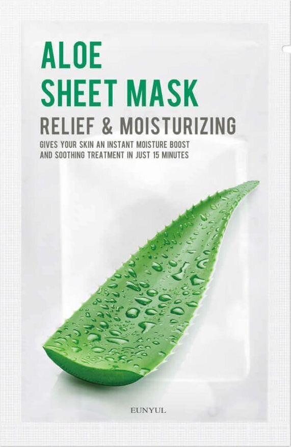 Kosteuttava arkkinaamio aloeella Eunyul Aloe Sheet Mask, 22ml hinta ja tiedot | Kasvonaamiot ja silmänalusaamiot | hobbyhall.fi