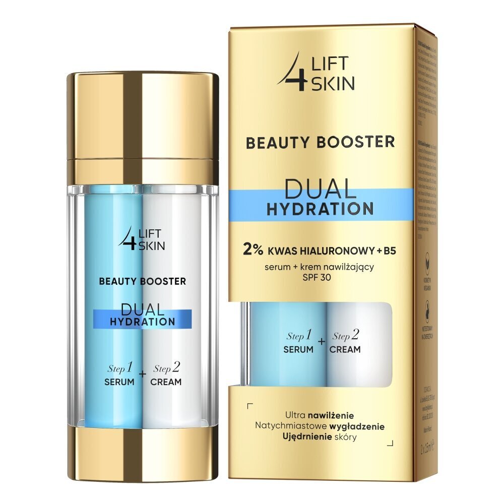 Kasvojenhoitosetti Lift 4 Skin Beauty Booster Dual Hydration naisille: 2 % Hyaluronic Acid B5 -seerumi, 15 ml + kosteuttava kasvovoide SPF30, 15 ml hinta ja tiedot | Kasvovoiteet | hobbyhall.fi