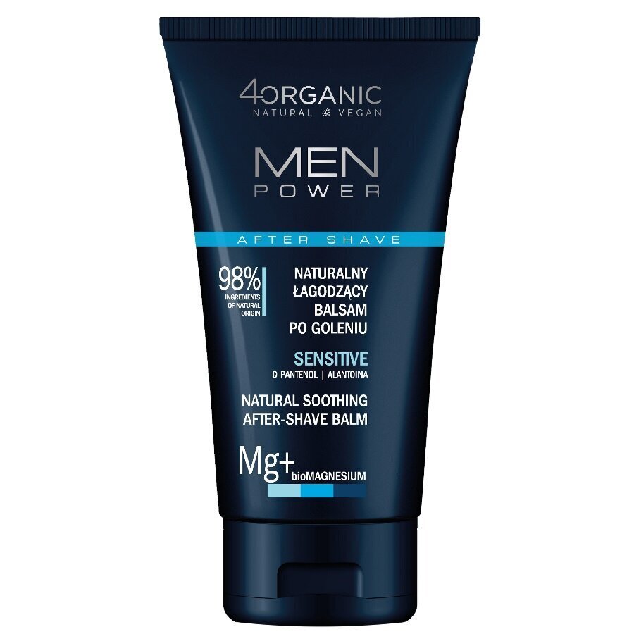 Rauhoittava partavesibalsami 4organic Men Power Sensitive, 150 ml hinta ja tiedot | Parranajo ja karvanpoisto | hobbyhall.fi