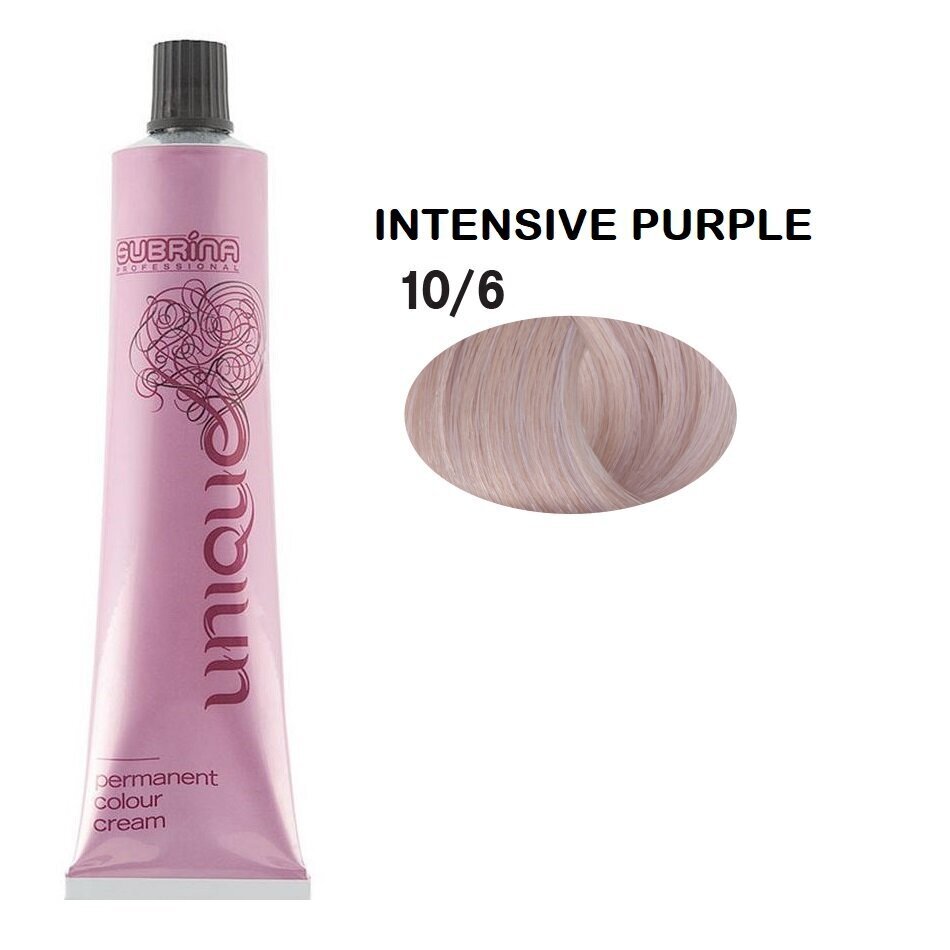 Hiusväri Subrina Professional Unique Permanent Hair Dye 10/6 Intense Violet Bright Blonde, 100 ml hinta ja tiedot | Hiusvärit | hobbyhall.fi