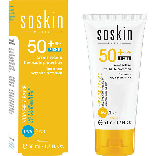 Soskin Sun Guard Face Suncream Rich SPF50+, 50 ml hinta ja tiedot | Aurinkovoiteet | hobbyhall.fi