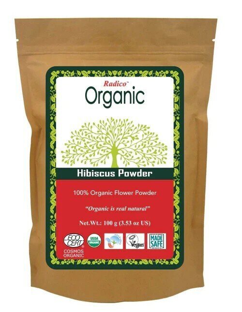 Hiusnaamio Radico Organic Hibiscus Powder, 100 g hinta ja tiedot | Naamiot, öljyt ja seerumit | hobbyhall.fi