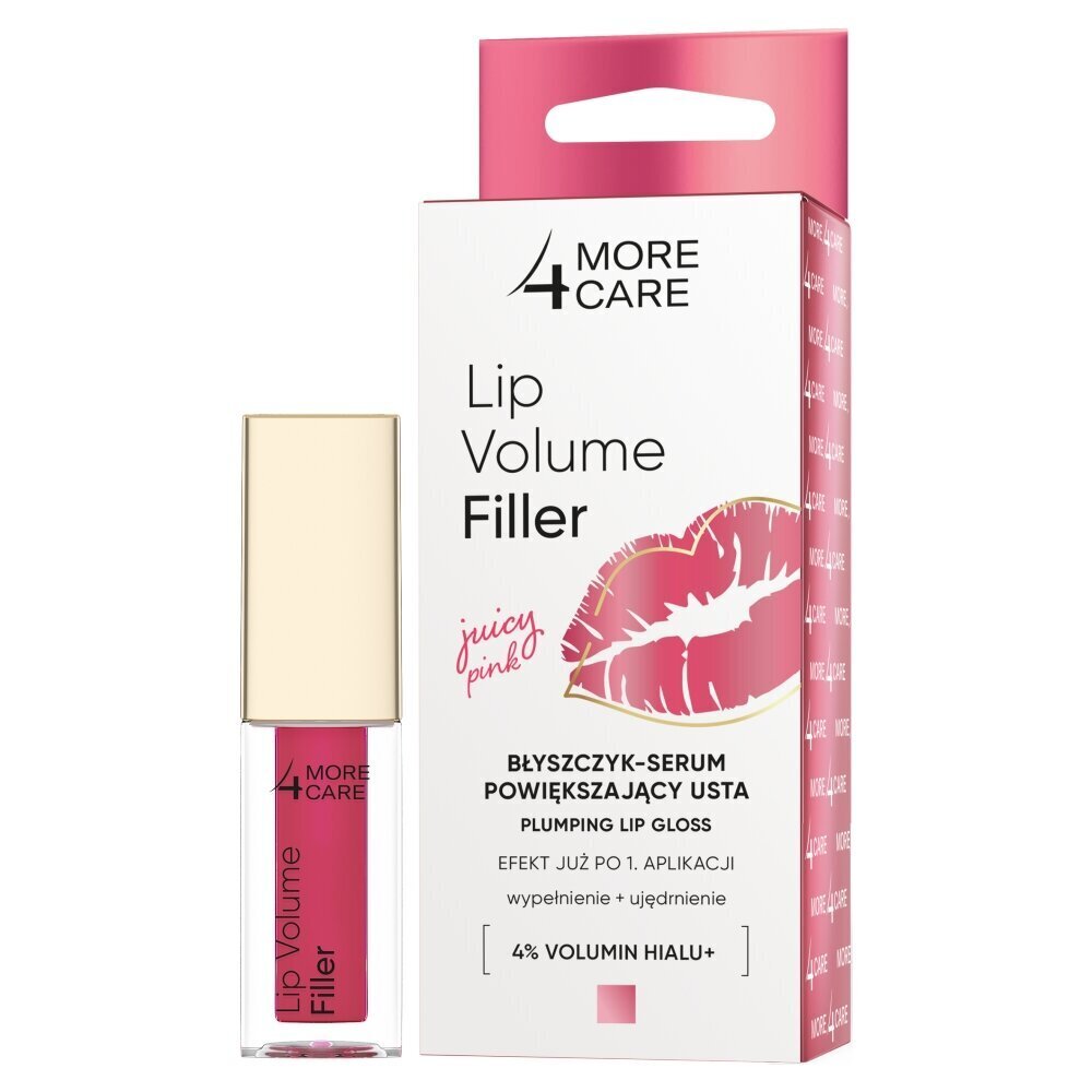 Huulikiilto More4Care Lip Volume Filler Juicy Pink, 4,8 g hinta ja tiedot | Huulipunat, huulikiillot ja huulirasvat | hobbyhall.fi